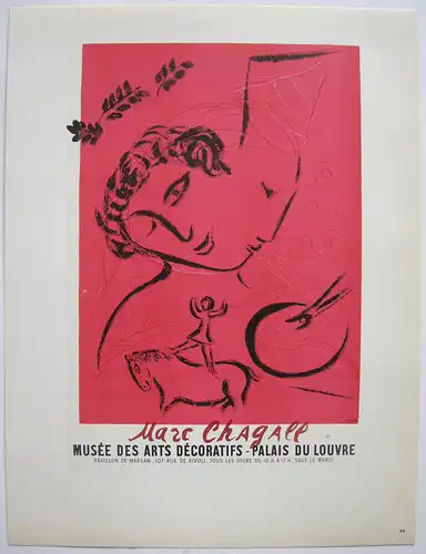 Marc Chagall Musee des Arts Decoratifs Orig Lithografie 1957 Maitres de l'Ecole