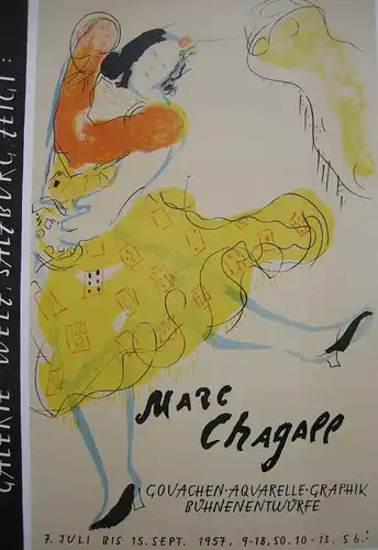 Marc Chagall Bühnenentwürfe Grafik Orig Lithografie 1957 Maitres de l'Ecole