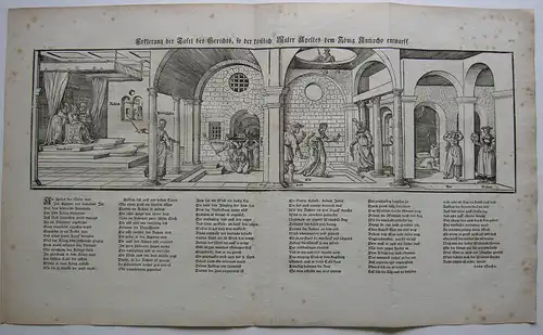 Erhard Schön (1491-1542) Allegorie Gericht Einblattdruck Orig. Holzschnitt 1821