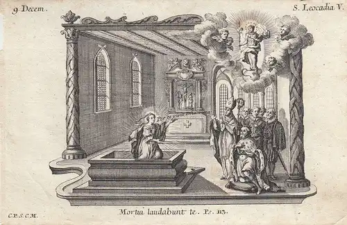 Gebrüder Klauber Heilige Leocadia spanische Märtyrin Toledo Kupferstich 1750