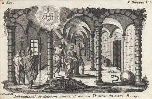 Gebrüder Klauber Heilige Bibiana Märtyrin Kupferstich 1750