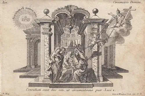 Gebrüder Klauber Beschneidung Jesu Beschneidungsfest 1. Januar Kupferstich 1750