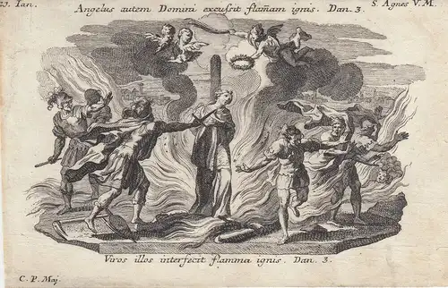 Gebrüder Klauber Heilige Agnes von Rom Märtyrin Heilige Kupferstich 1750