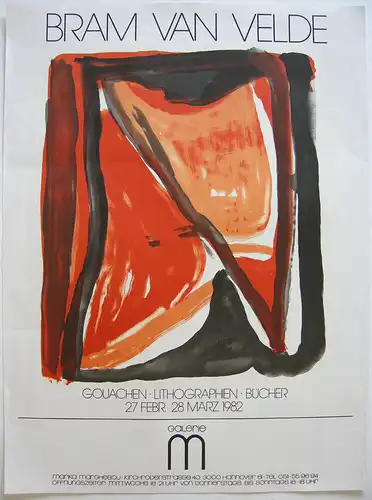 Bram Van Velde Plakat Komposition Orig Lithografie 1982 Marghescu Tachismus