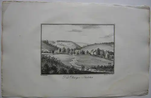 Trier Olewiger Thälchen Lithografie J. Susenbeth nach Hawich 1823 Rheinland