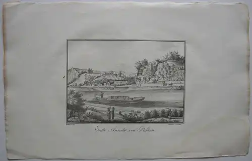 Trier Gesamtansicht Pallien Lithografie J. Susenbeth nach Hawich 1823 Rheinland