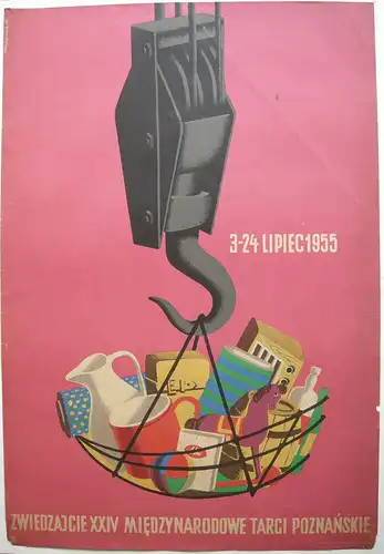 Plakat Internationale Messe Posen Poznan Polen Entwurf  1955