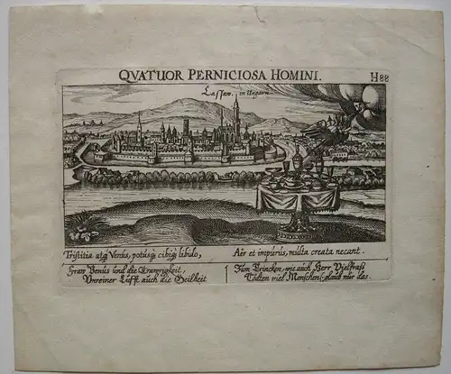 Kosice Kaschau Slowakei Slovensko Orig Kupferstich Meisner Schatzkästlein 1630