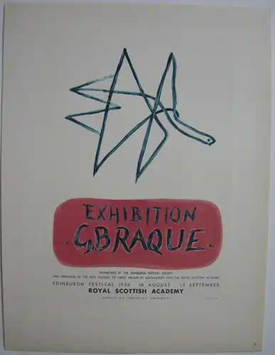 Georges Braque Plakat Friedenstaube Orig Lithografie 1959 Maitres de l'Ecole