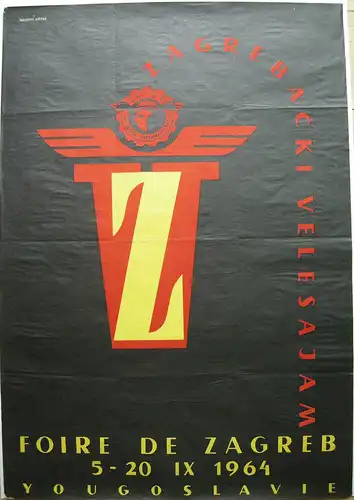 Plakat Zagrebacki Velesajam Foire de Zagreb 1964 Lithografie Obradovic Gmitar