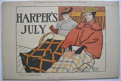 Edward Penfield Harper's July Beilage Zeitschrift Propaganda 1910 Plakat Lithogr