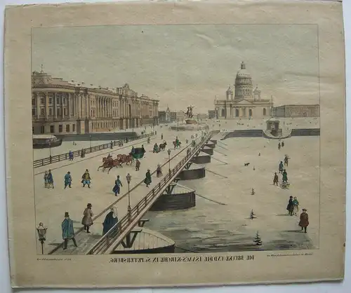 Vue d’optique Guckkastenbild St. Petersburg Lithografie 1870 Winckelmann
