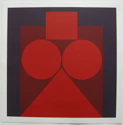 Fritz Ruoff (1906-1986) Geometr Komposition Serigrafie sign 1968 Informel