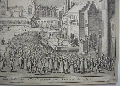 Hinrichtung Jan van Oldenbarnevelt Den Haag 1619 Orig Radierung 1650 Holland
