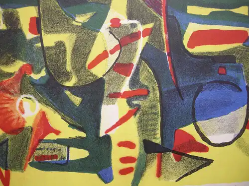 Bachir Amal (1954) Komposition in gelb Orig Lithografie signiert 45/50 Marokko