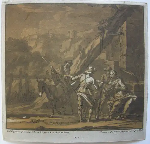 Christian Rugendas (1706-1781) Am Rande Span Erbfolgekrieg Orig Mezzotinto 1725