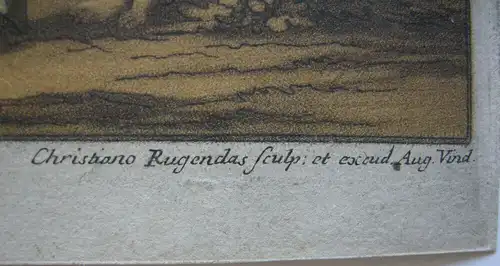 Christian Rugendas (1706-1781) Am Rande Span Erbfolgekrieg Orig Mezzotinto 1725