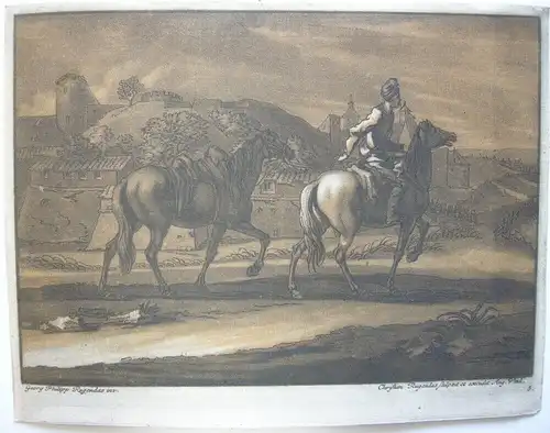 Christian Rugendas Türkischer Reiter Erbfolgekrieg Orig. Mezzotinto 1725