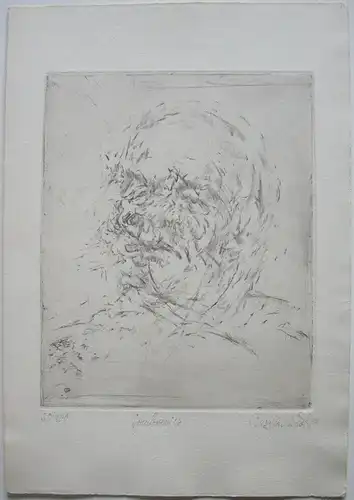 Christian Rickert (1940) Portrait Witold Gombrowicz Radierung 1977 signiert