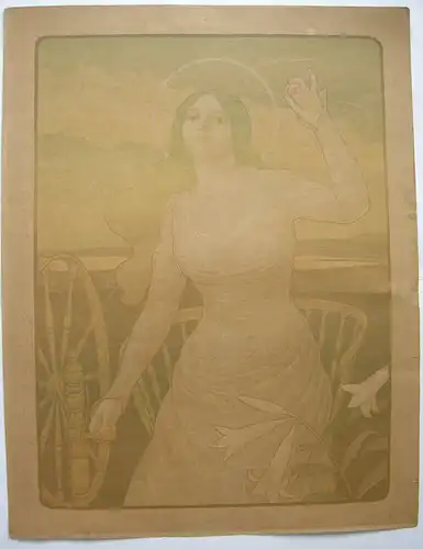 Paul Berthon (1872-1934) Les Fils de la Vierge Orig Lithografie Jugendstil 1900