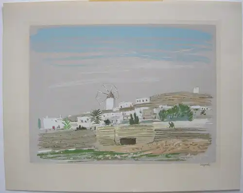 Josef Weisz (1894-1969) Mykonos Griechenland Orig. Serigrafie 1960