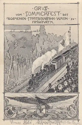 AK Frankfurt Sommerfest Allgemeiner Staatseisenbahn-Verein gel 1902