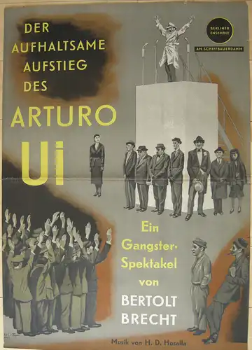 Plakat Berliner Ensemble Arturo Ui Brecht Entwurf Karl v. Appen 1961