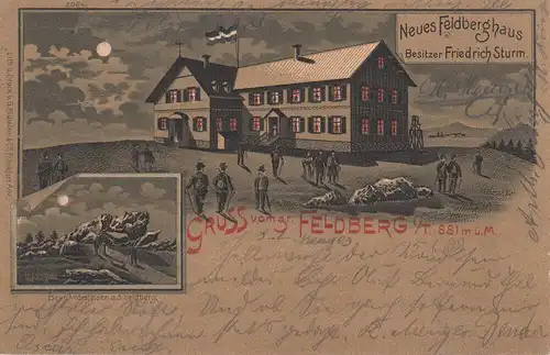 Ak Feldberg Taunus Neues Feldberfhaus F. Sturm Hessen Litho gelaufen 1899