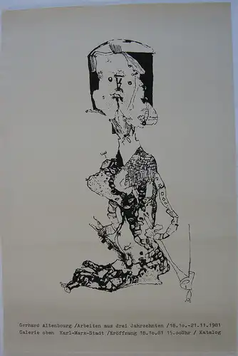 Plakat Ausstellung Gerhard Altenbourg Galerie oben Madonna dunkel 1981 Serigr