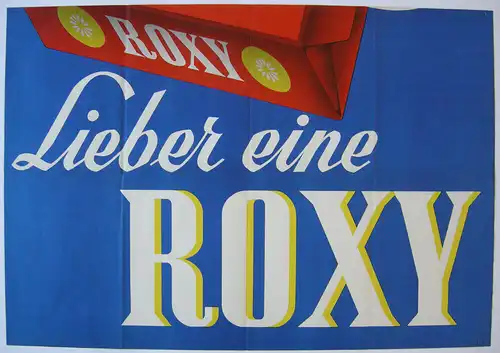 Plakat Reklame Roxy Zigaretten Werbeplakat  2 Teile Orig Lithografie 1960