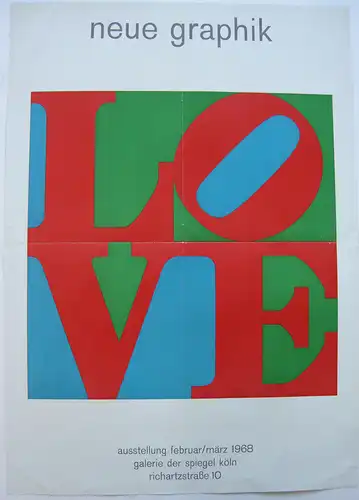 Plakat Love Robert Indiana Man Ray Galerie der Spiegel Köln 1968
