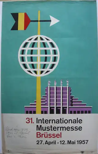 Internationale Mustermesse Brüssel Belgien 1957 Vanypeco Offsetlitho