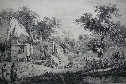 Jean J. Boissieu (1736-1810) Le petit ermitage Orig Radierung 1793