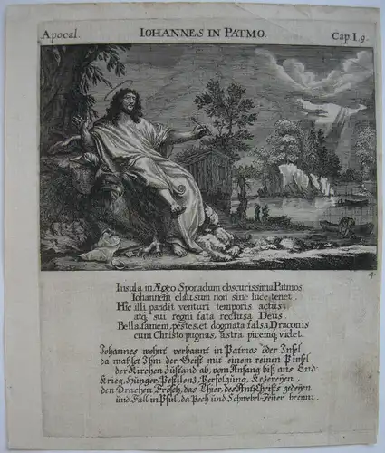 Melchior Küsel (1626-1683)  Hl Johannes Evangelist Märtyrer Kupferstich um 1679