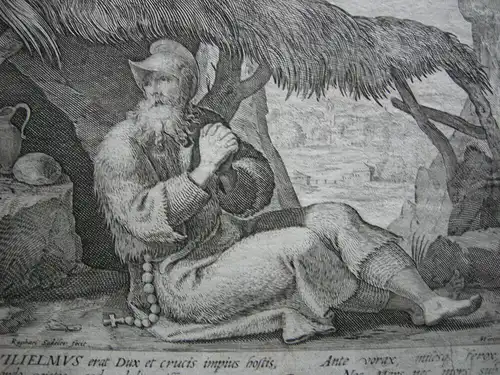 Raphael I Sadeler (1560-1632) Guilielmus Hl. Wilhelm Eremit Kupferstich 1600