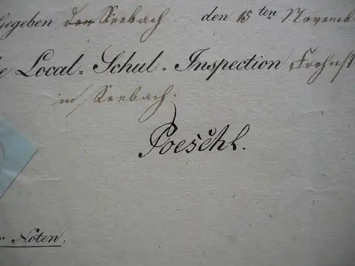 Zeugnis für Joseph Jakob aus Wotzenausdorf (?) Häußlerssohn Seebach 1840