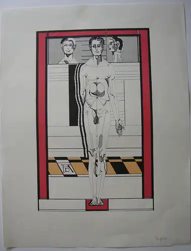 Carl Bianga (1930-2015) Frei nach Dürer Orig Serigrafie signiert 1974