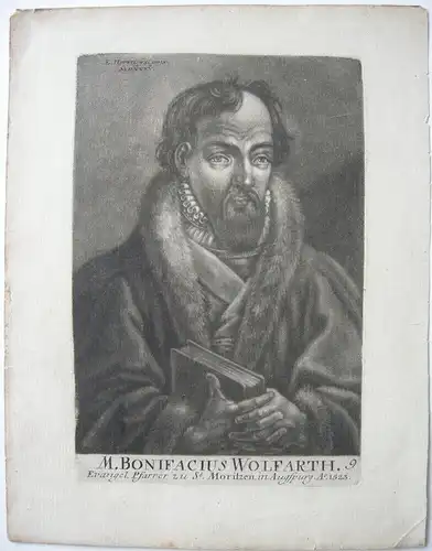 Bonifacius Wolfarth Diaconus St. Moritz Augsburg Orig Aquatinta Joseph Fr. Rein