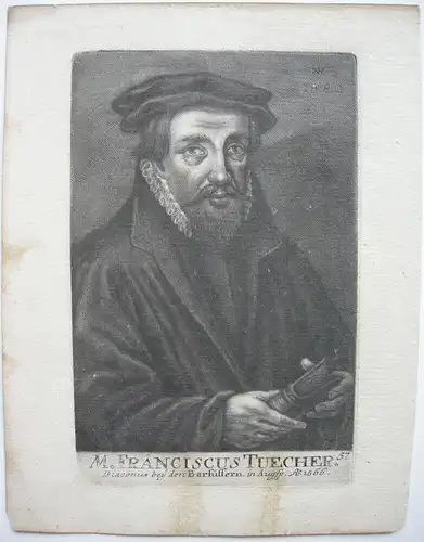 Franciscus Tuecher Diaconus Barfüsser Augsburg Orig Aquatinta Joseph Fr. Rein