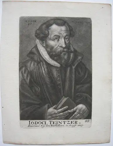 Iodoci Teintzer Diaconus Barfüsser Augsburg Orig Aquatinta Joseph Fr. Rein