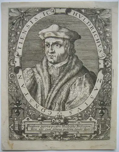 Ulrich Zasius (1461-1535) deutscher Jurist Humanist Orig Kupferstich 17. Jh Bry