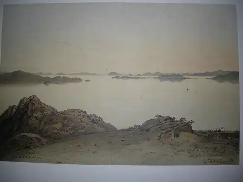 Eduard Hildebrandt (1817-1868) Marianen Inseln Guam Chromolithographie um 1900