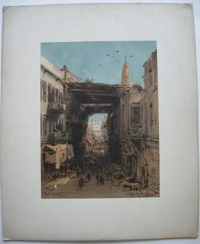 Eduard Hildebrandt (1817-1868) Cairo Mous Kock Chromolithographie um 1900