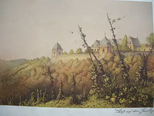 Eduard Hildebrandt (1817-1868) Schloss auf dem Gaisberg Chromolithographie