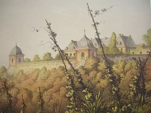 Eduard Hildebrandt (1817-1868) Schloss auf dem Gaisberg Chromolithographie