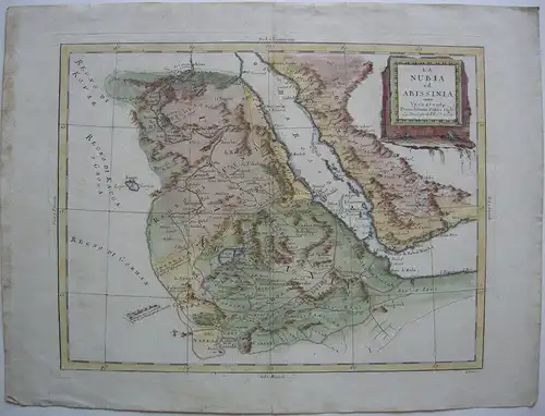 Nubien Abessinien Afrika Ägypten Äthiopien kolor Kupferstichkarte Zatta 1785