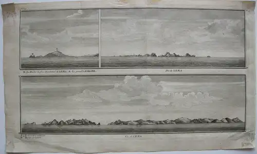 Marianen Insel Lema Orig Kupferstich George Anson 1749 Ozeanien
