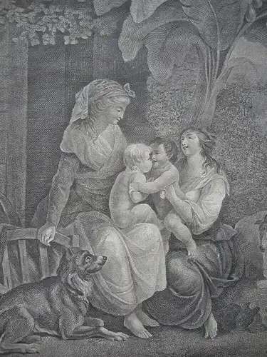 Auguste Le Grand (1765-1815) Kindheit von Paul u Virgine Orig Punktierstich 1800