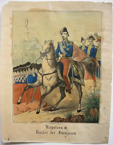 Napoleon III.  (1808-1873) Kaiser Frankreich Roi de France Orig Lithografie 1850