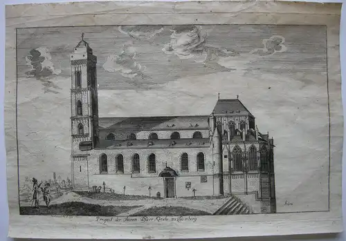 Joh. Casp. Weinrauch (1765-1846) Bamberg Obere Pfarrkirche Orig Radierung 1820
